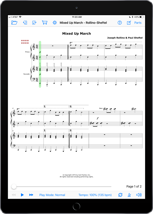 Festivities for 4 Hands (or 2 People) by Joseph Rollino & Paul Sheftel  Super Score Sample