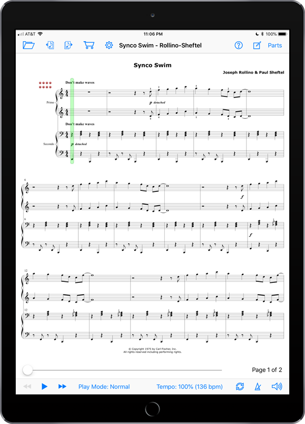 Further Festivities for 4 Hands by Joseph Rollino & Paul Sheftel  Super Score Sample